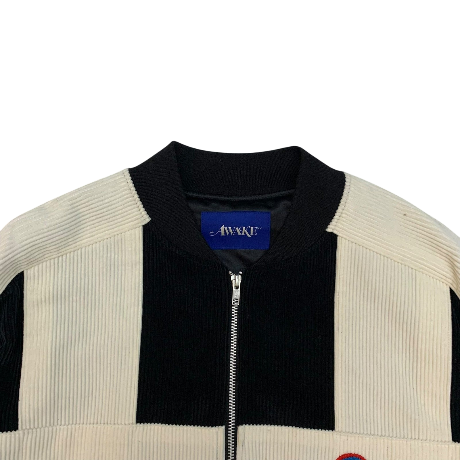 Awake NY Chenille Patch Corduroy Logo Jacket Black/White (Size L)