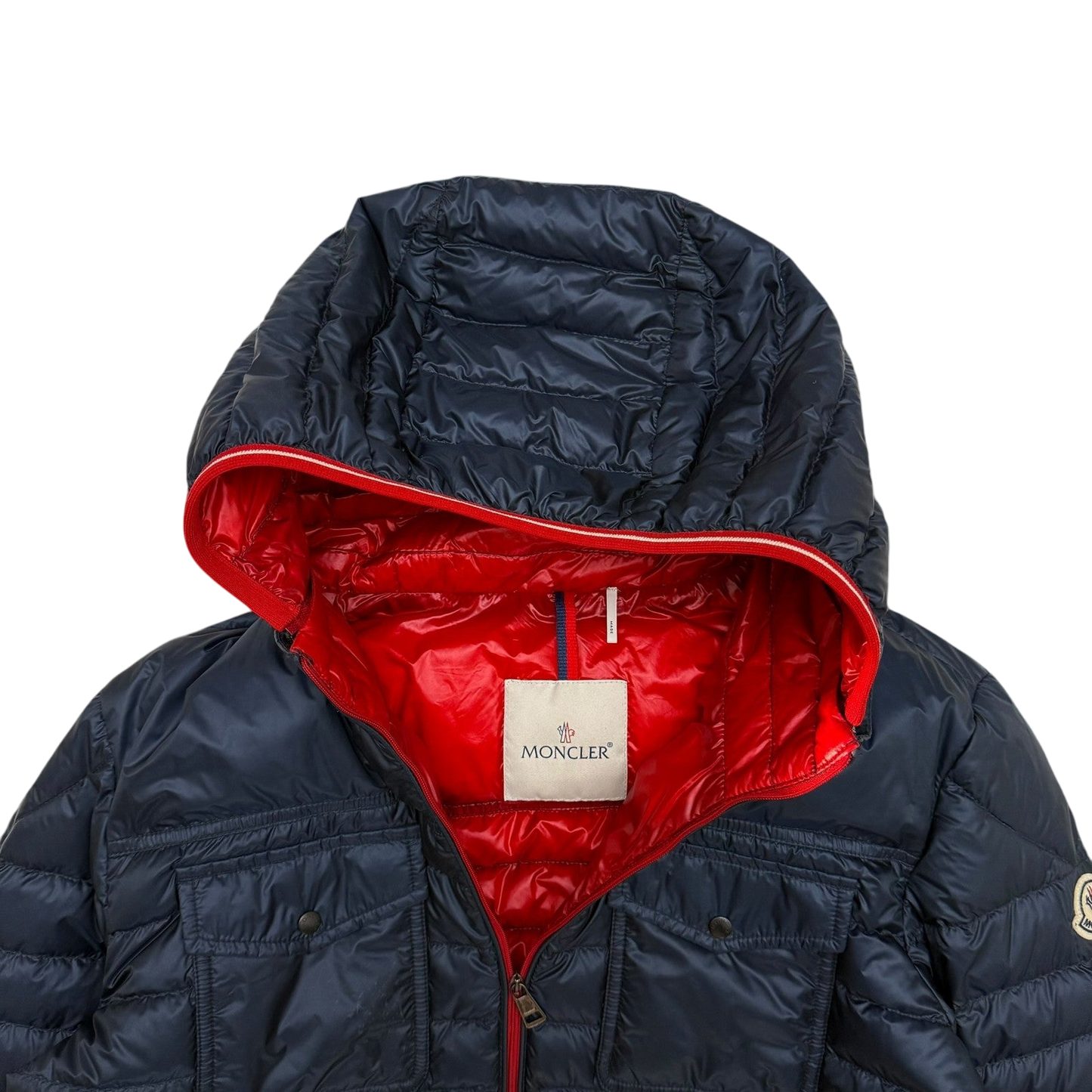 Moncler Clovis Hooded Down Jacket Navy (Fits M-L)