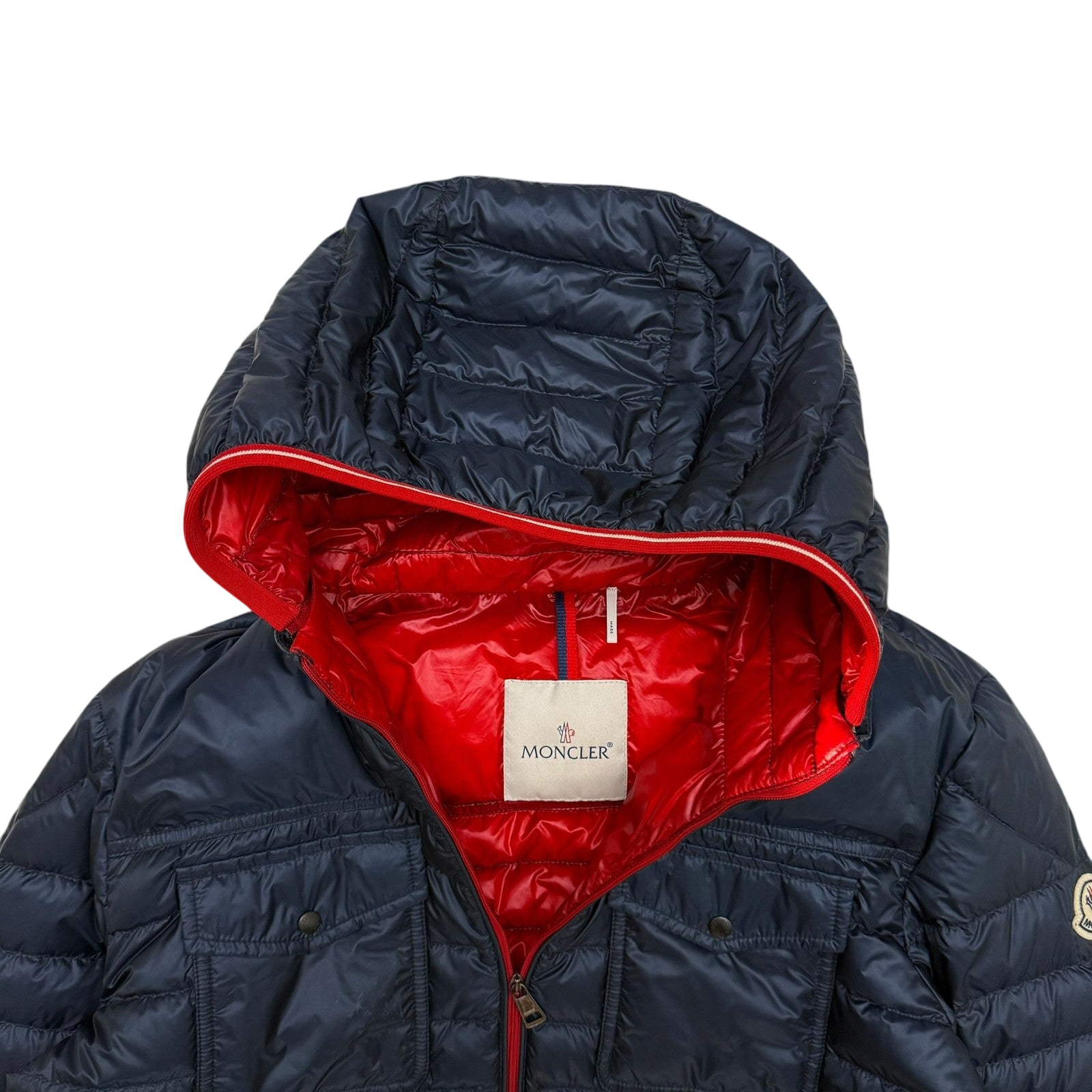 Moncler Clovis Hooded Down Jacket Navy (Fits M-L)