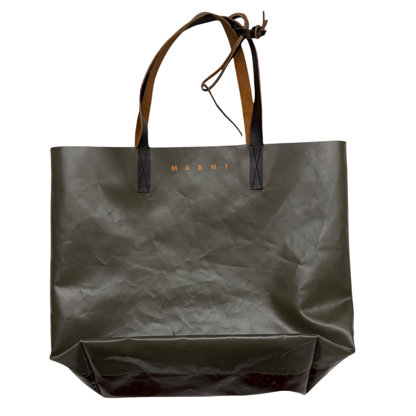 Marni PVC Shopping Tote Brown / Green