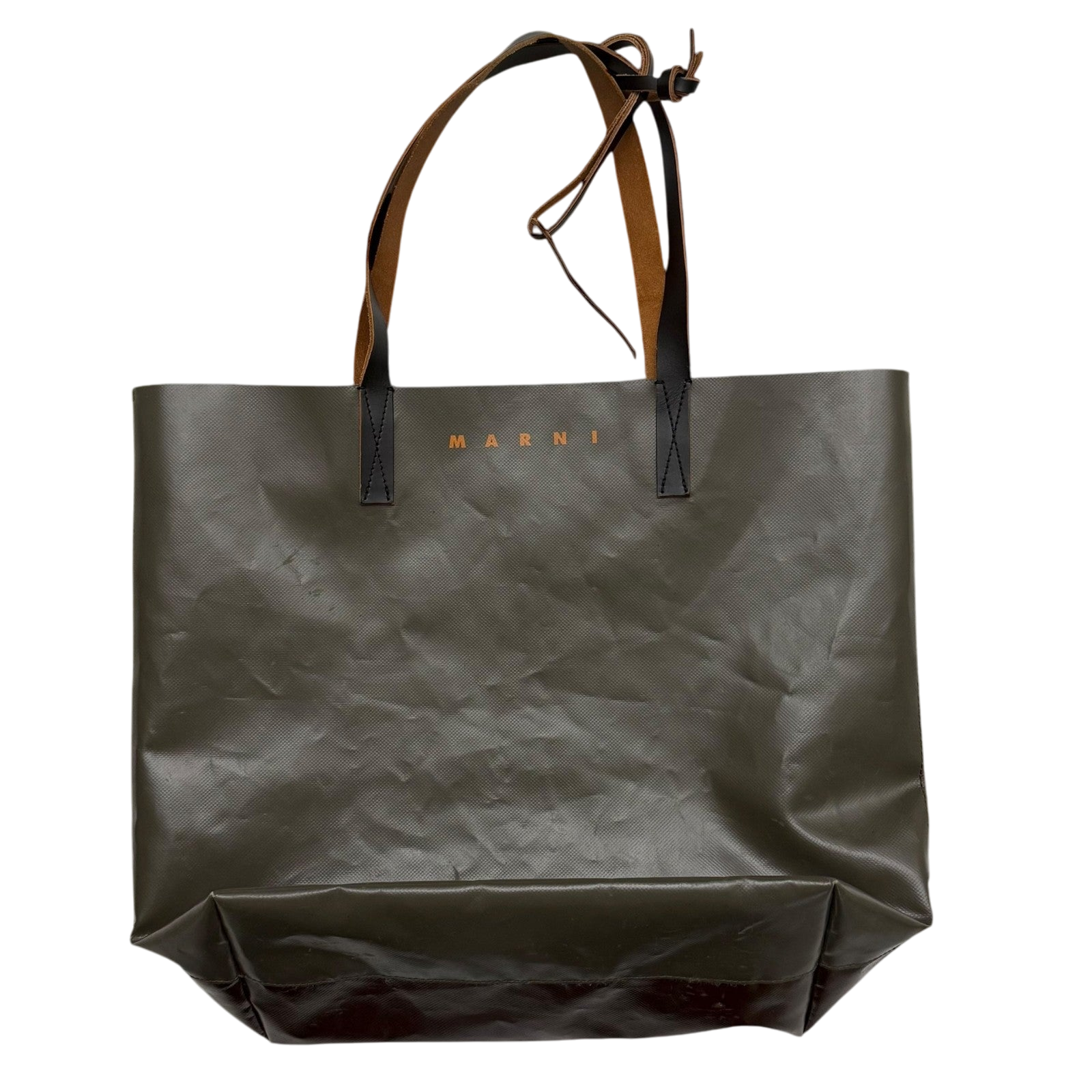 Marni PVC Shopping Tote Brown / Green