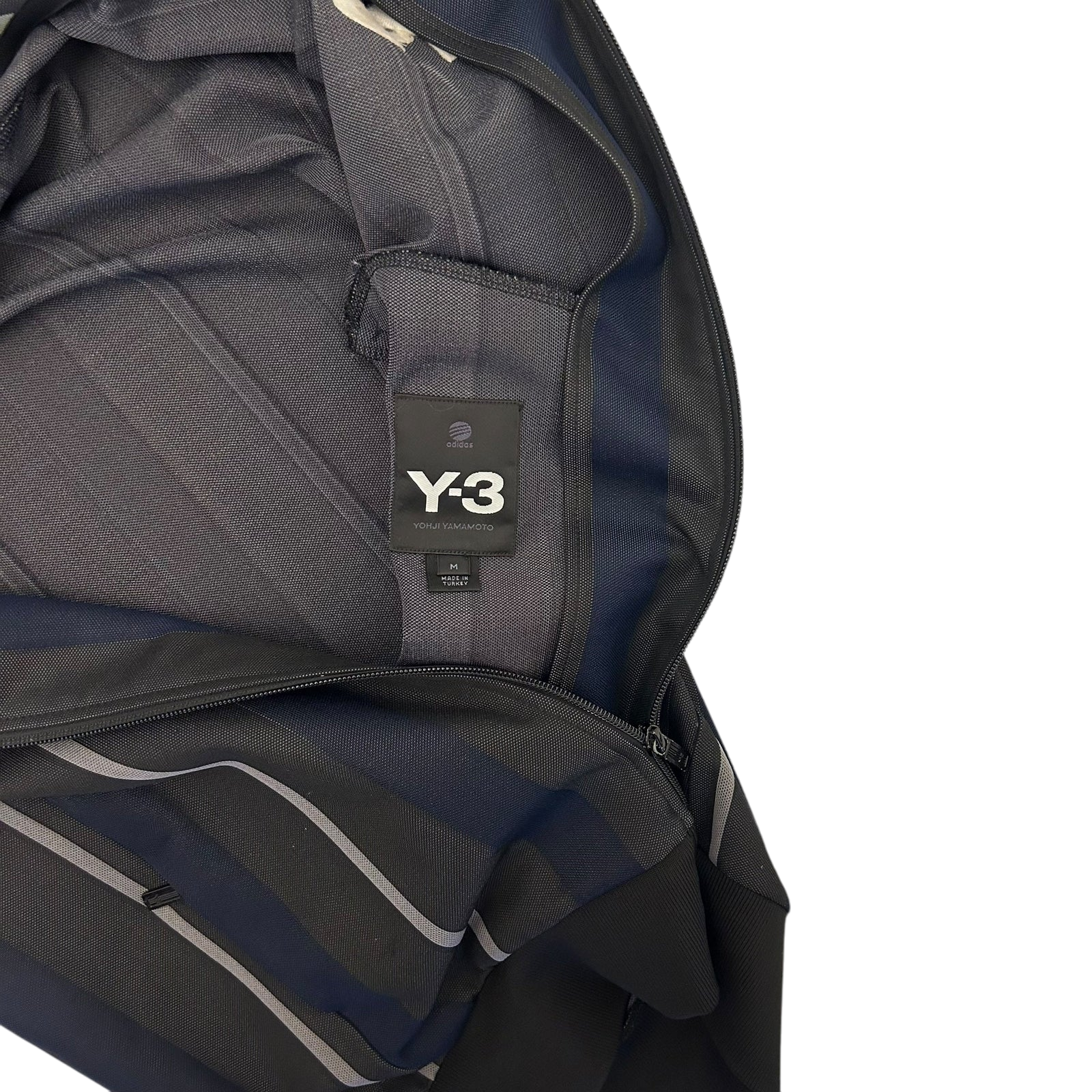 Y-3 Logo Stripe Track Jacket Charcoal/Navy/White (Fits S-M)