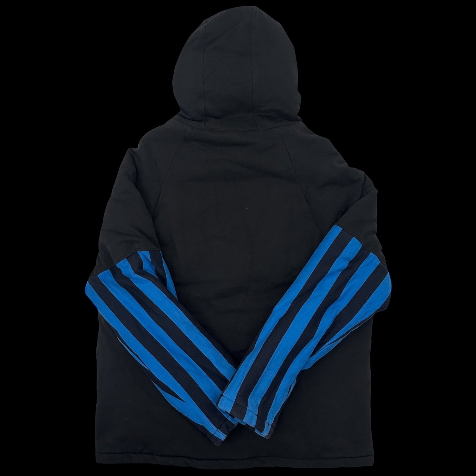 SS19 Martine Rose Split Wadded Hoodie Black / Blue (Fits M)