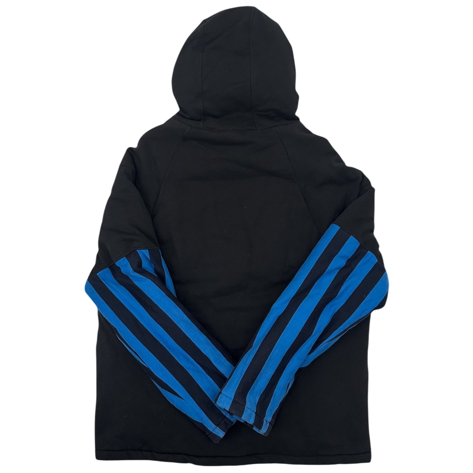 SS19 Martine Rose Split Wadded Hoodie Black / Blue (Fits M)