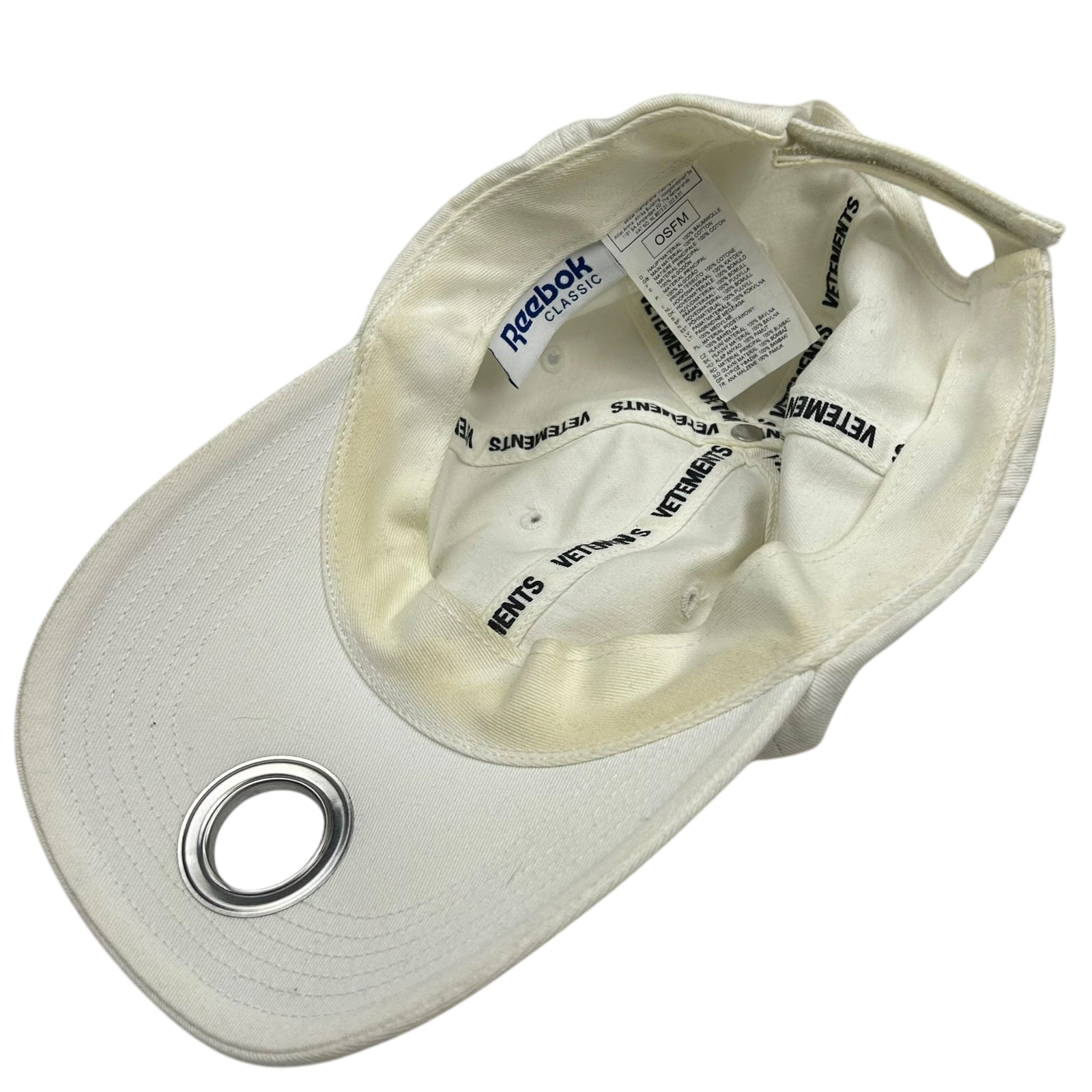 Vetements x Reebok Ring Eyelet White Cap