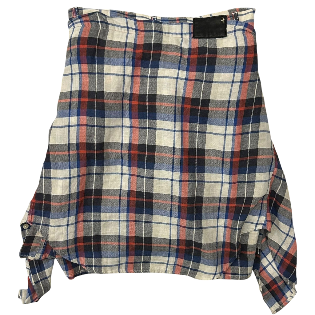R13 Multi Coloured Cotton Plaid Skirt (Size 31”)