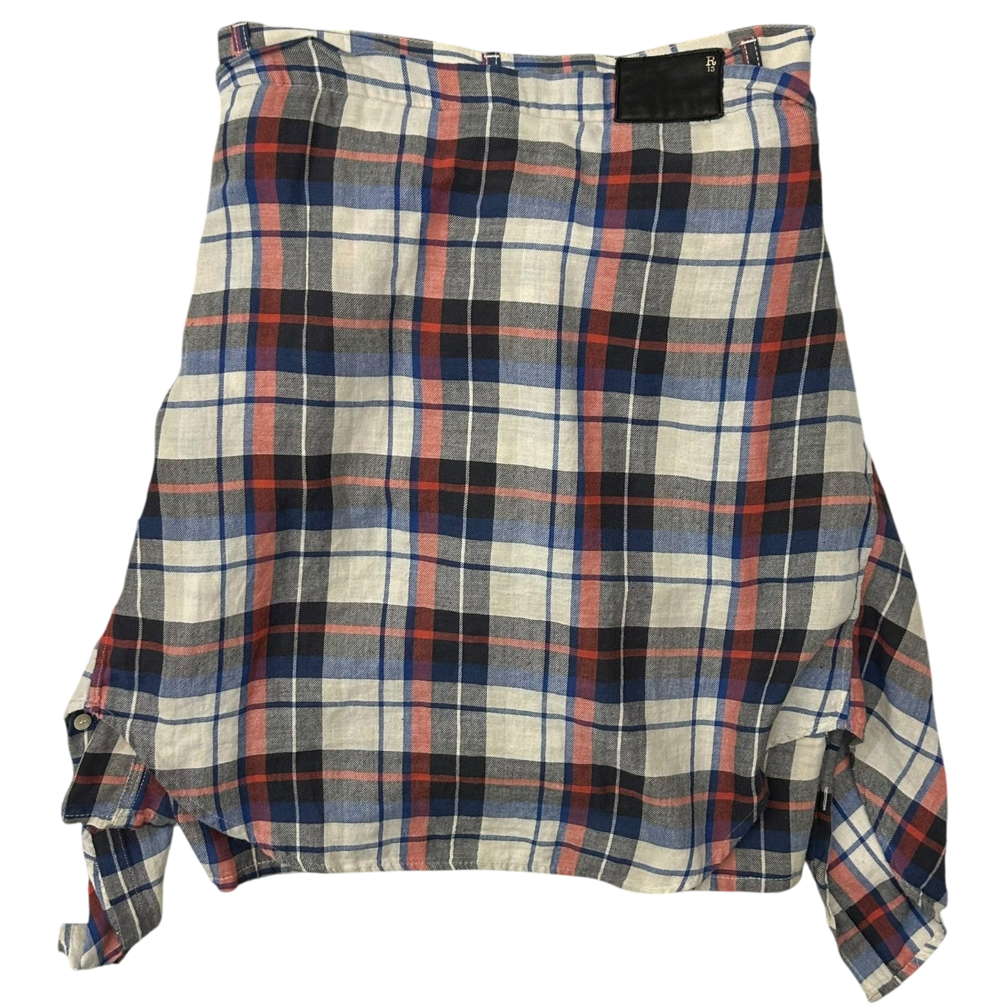 R13 Multi Coloured Cotton Plaid Skirt (Size 31”)