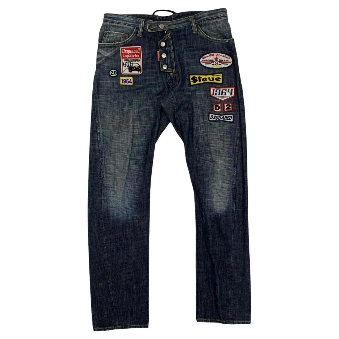 Dsquared 2000s Cup Series Patch Jeans (Size 32”)