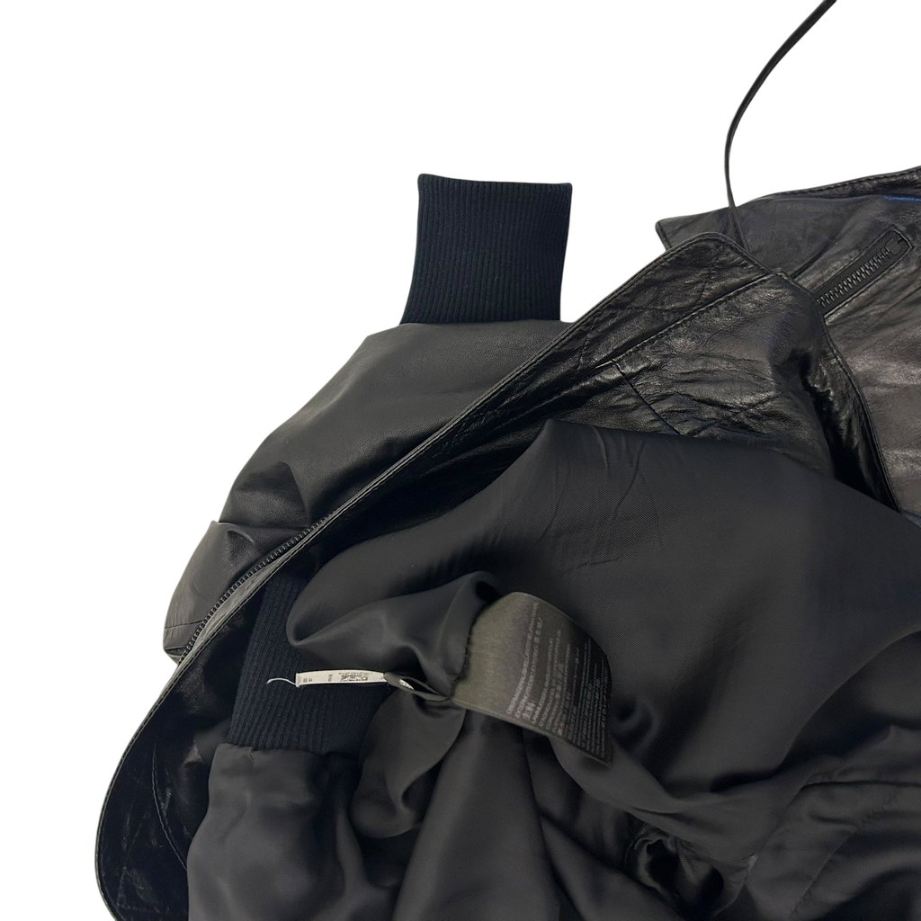 Y-3 Faux Leather Jacket with Detachable Sling Bag Black (Size S)