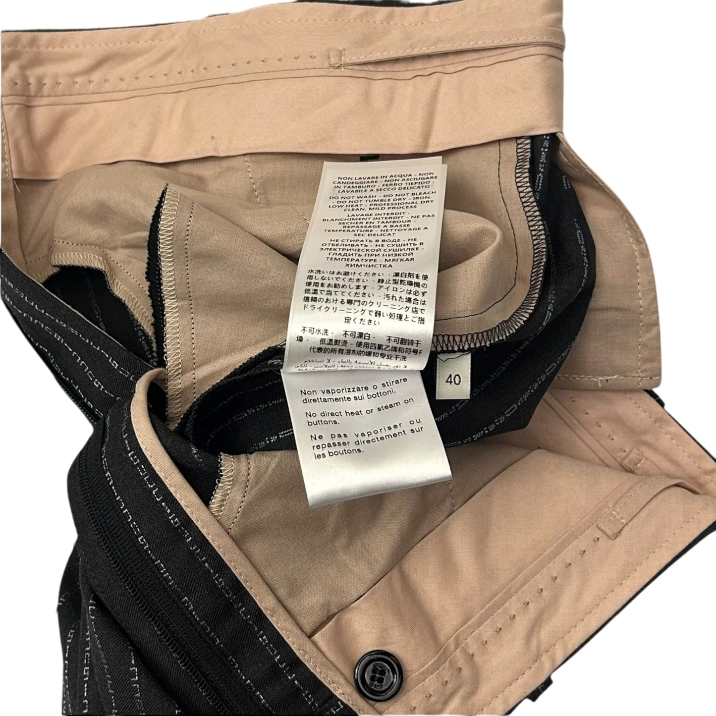 Gucci Logo Pinstriped Boot Cut Wool Pants Grey / Black (Fits 29”)