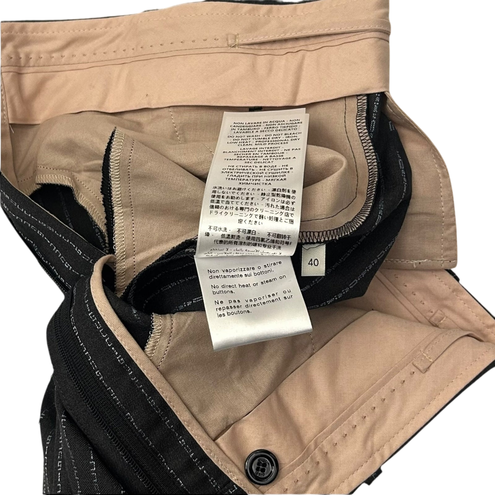 Gucci Logo Pinstriped Boot Cut Wool Pants Grey / Black (Fits 29”)