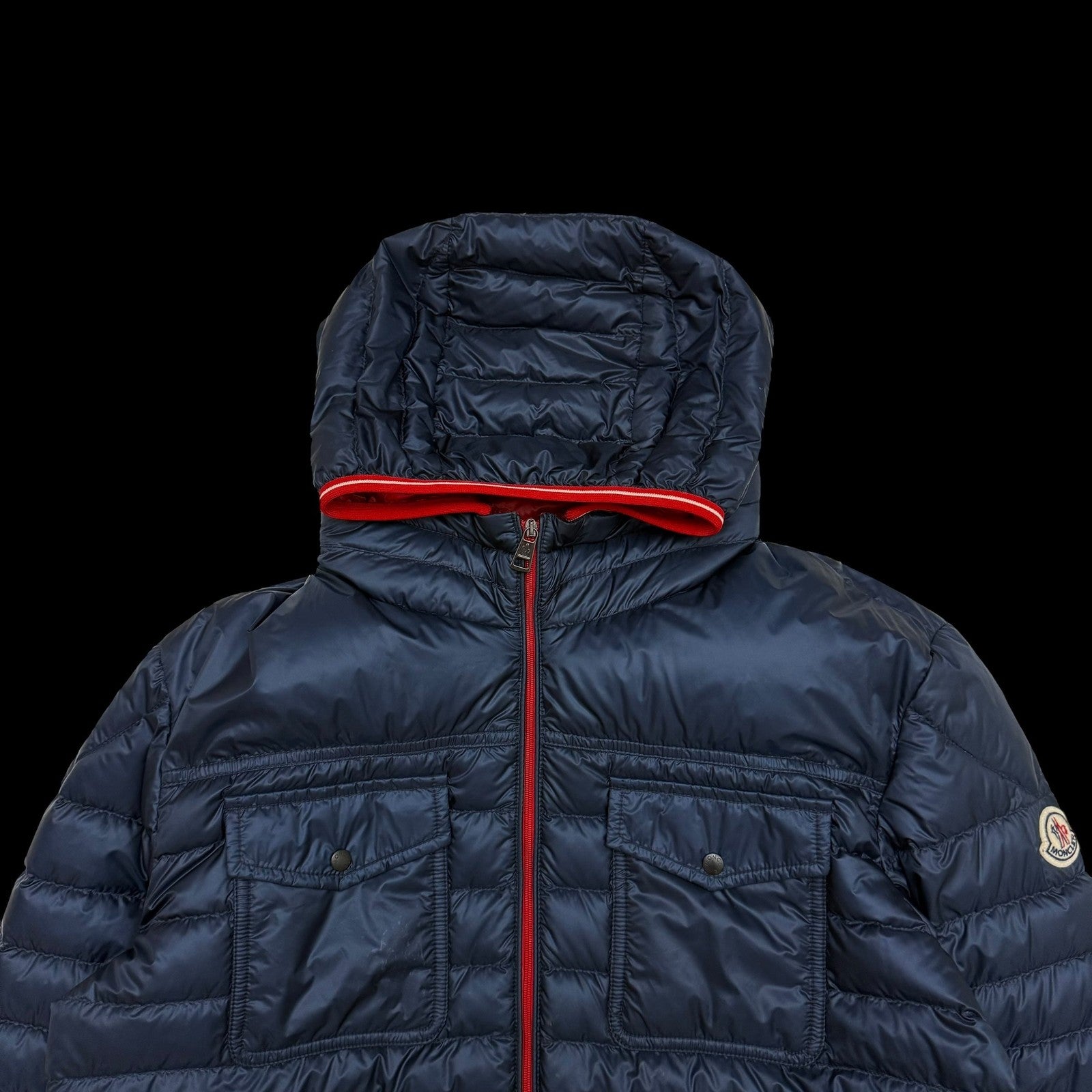 Moncler Clovis Hooded Down Jacket Navy (Fits M-L)