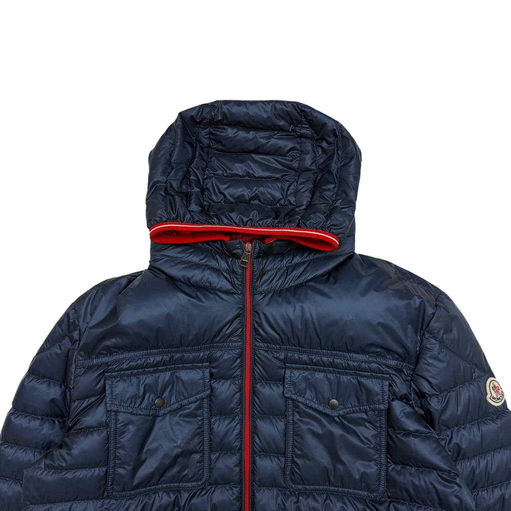 Moncler Clovis Hooded Down Jacket Navy (Fits M-L)