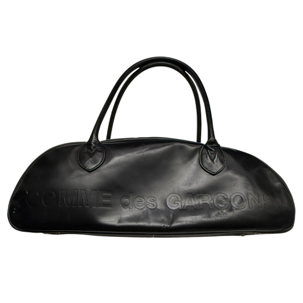 Comme des Garçons 90s Leather Boston Bag Black