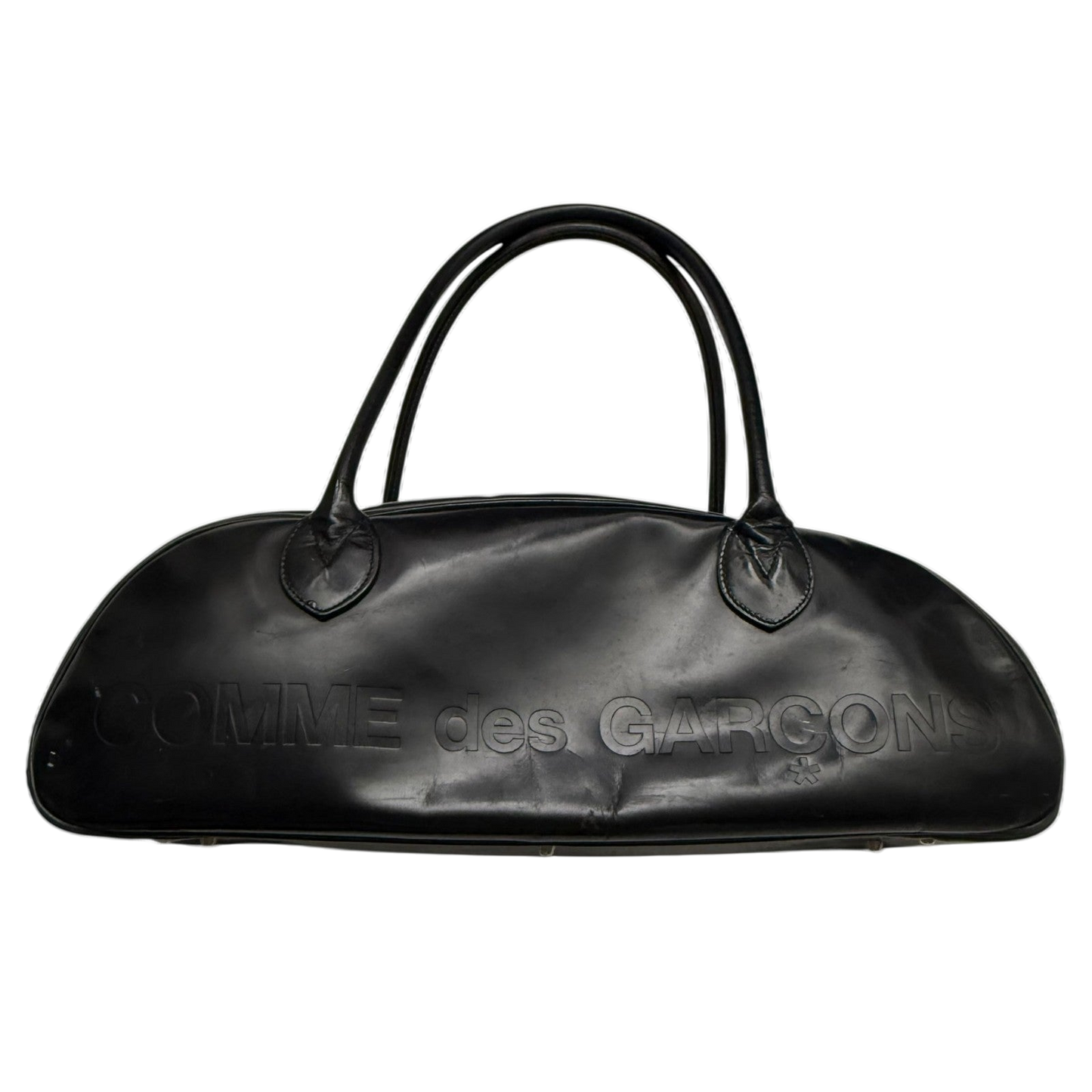 Comme des Garçons 90s Leather Boston Bag Black