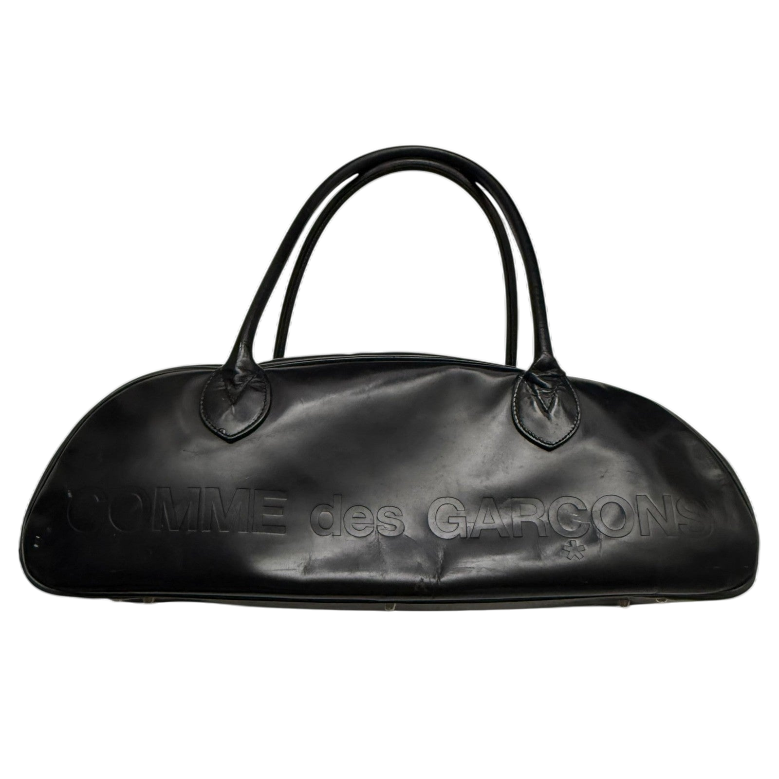 Comme des Garçons 90s Leather Boston Bag Black