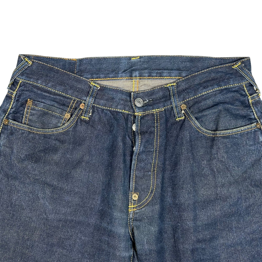Vintage Evisu White Daicock Pocket Logo Selvedge Denim Jeans (Size 32")