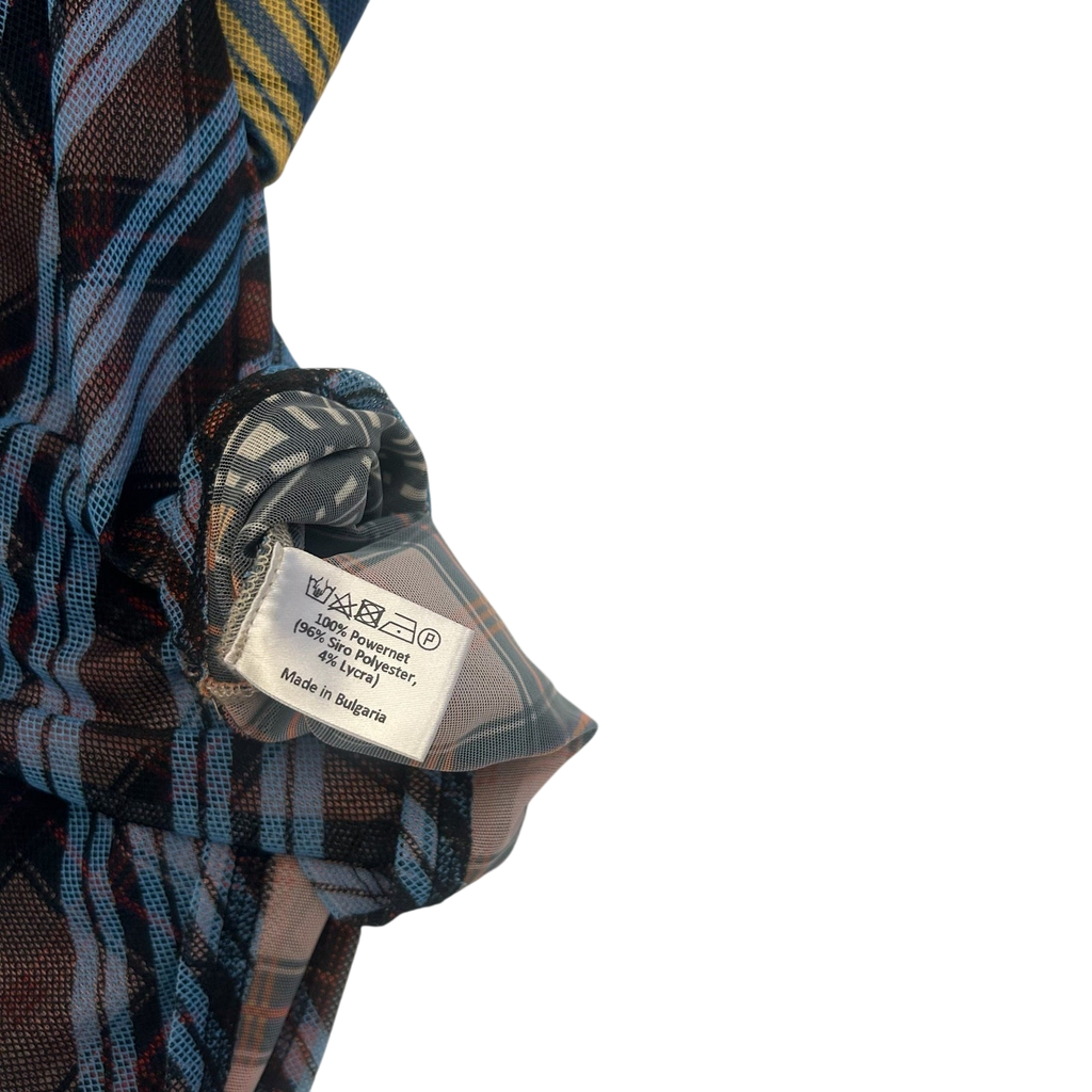 Chopova Lowena Multicolor Mesh Tartan Long Sleeve T-Shirt (Fits S-M Womens)