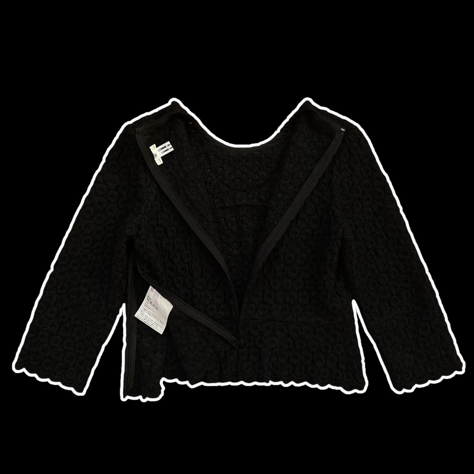 AD2012 Comme Des Garçons Black Wool Blend Top (Fits S)