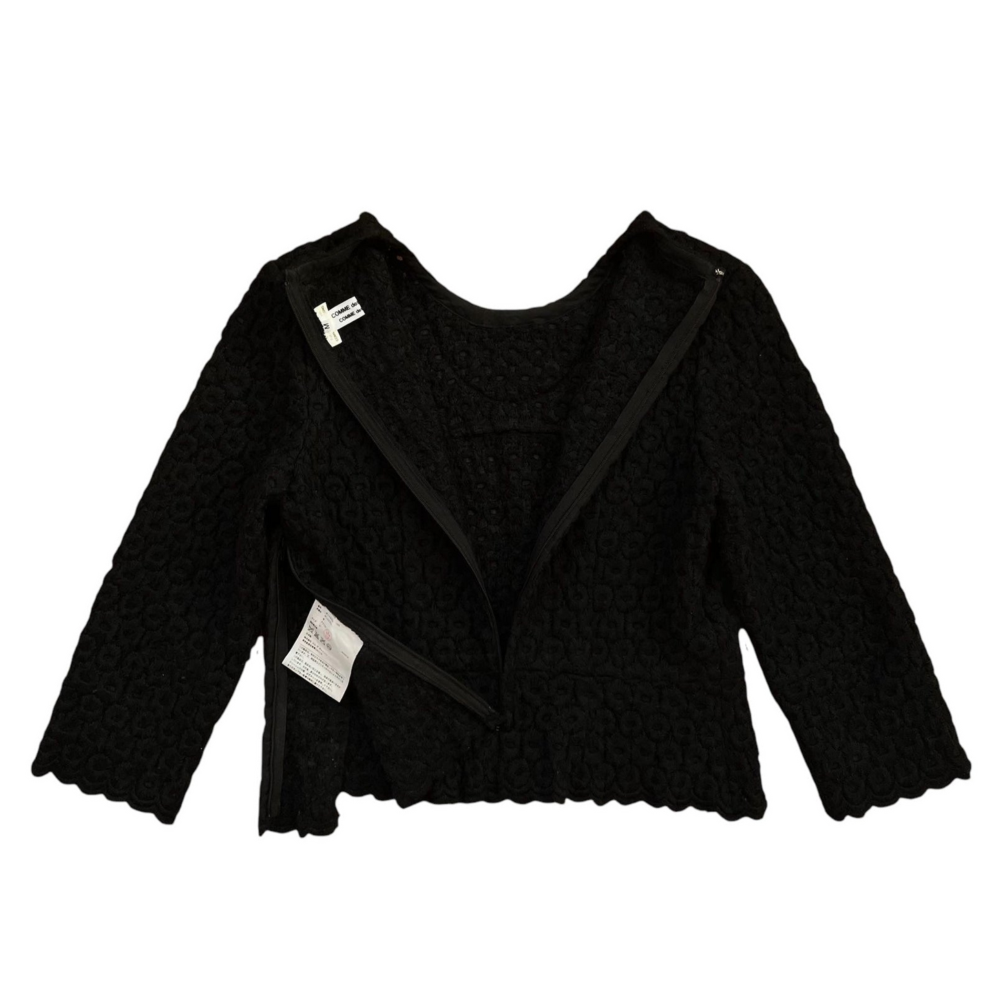 AD2012 Comme Des Garçons Black Wool Blend Top (Fits S)