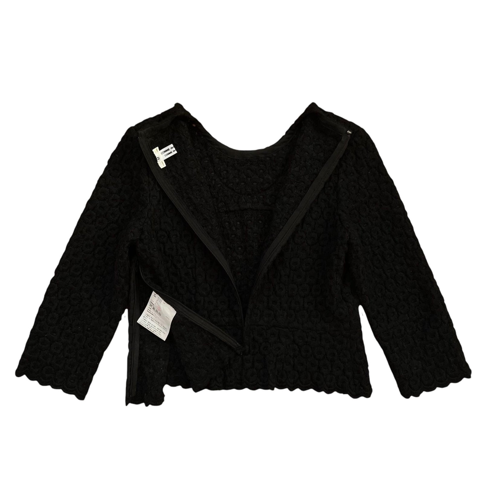 AD2012 Comme Des Garçons Black Wool Blend Top (Fits S)