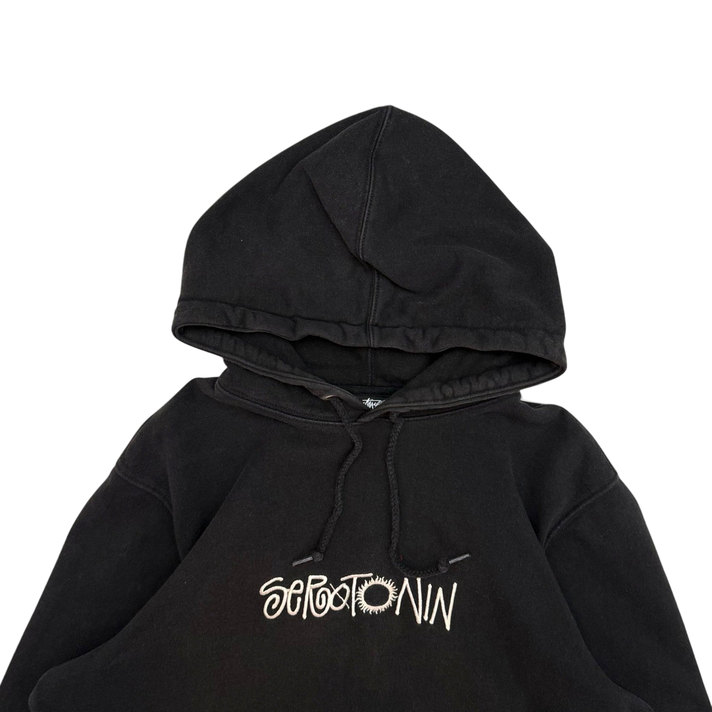 Stussy Serotonin Appliqué Hoodie Black (Fits S-M)