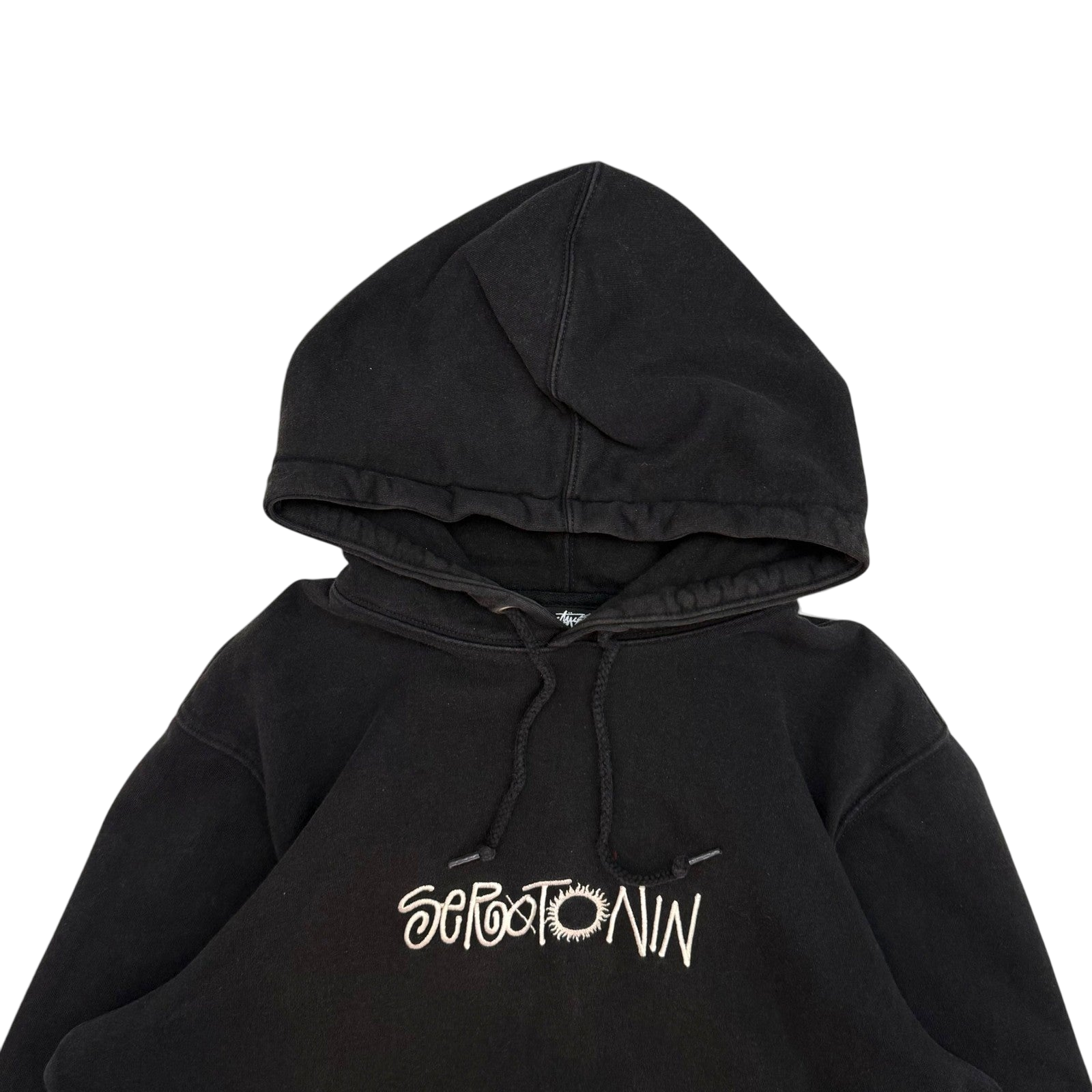 Stussy Serotonin Appliqué Hoodie Black (Fits S-M)