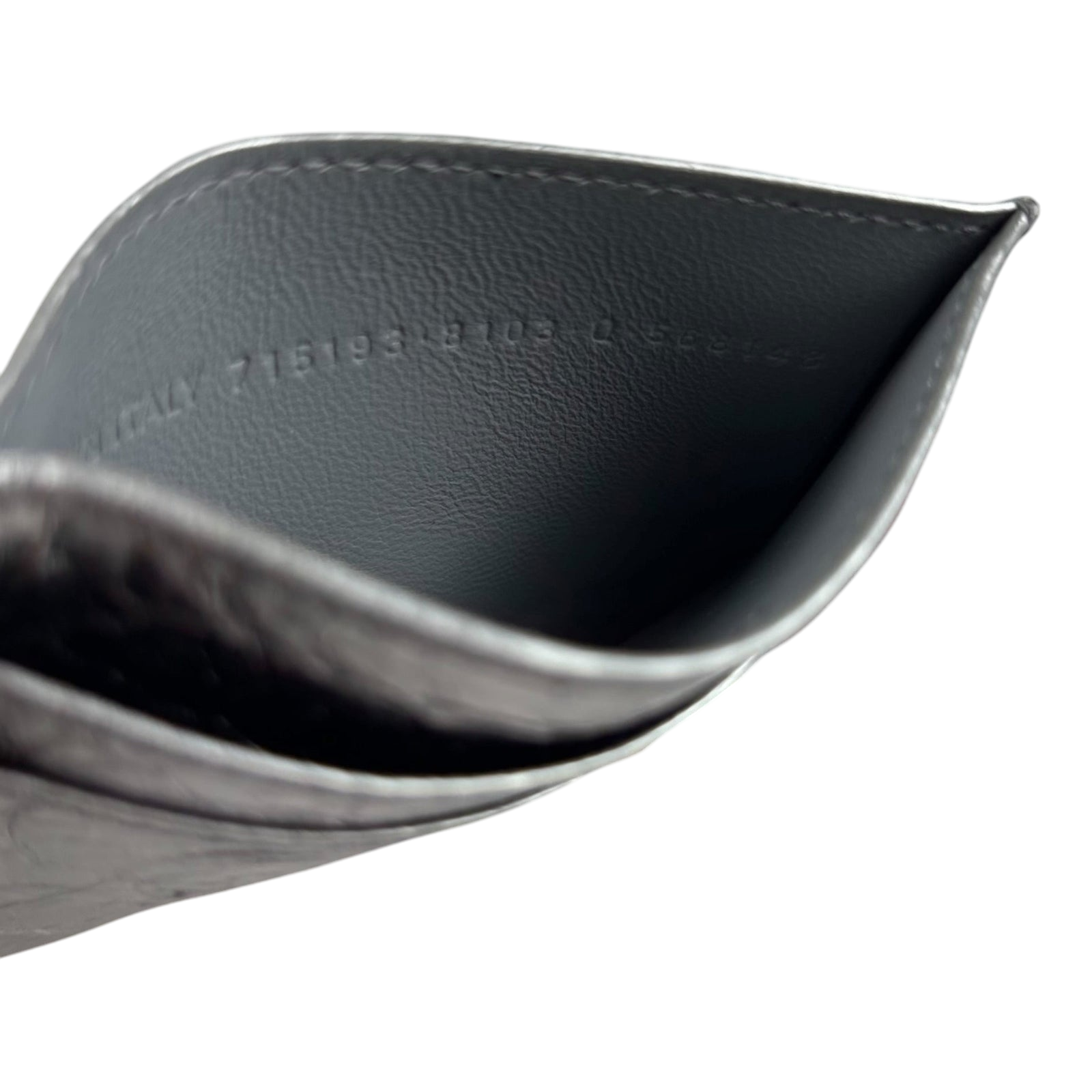 Balenciaga Le Cagole Leather Card Holder Metallic Silver