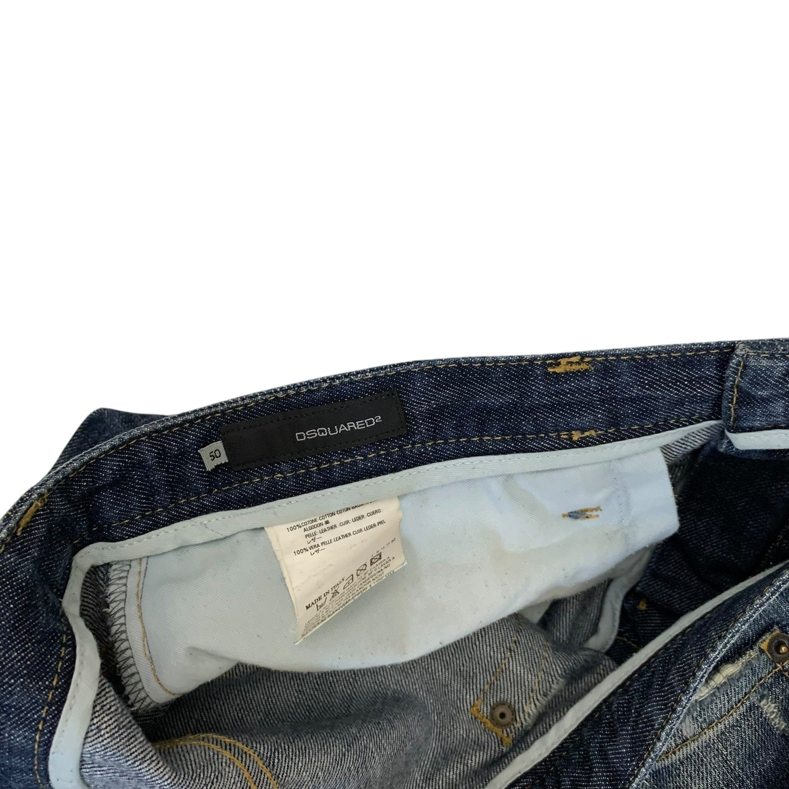 Dsquared 2000s Cup Series Patch Jeans (Size 32”)