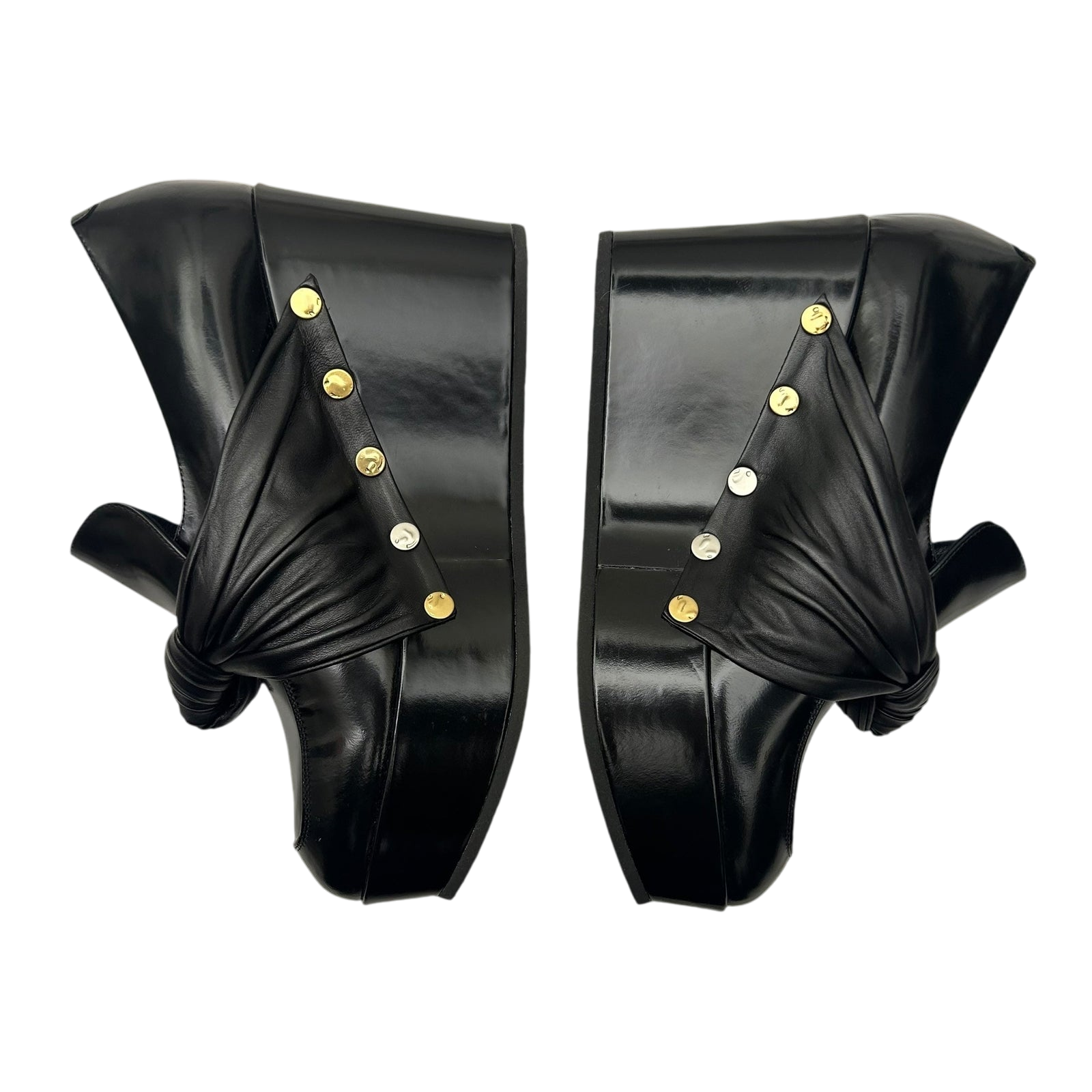 SS16 Celine by Phoebe Philo Twisted Bow Leather Platform Wedges (Size EU37)