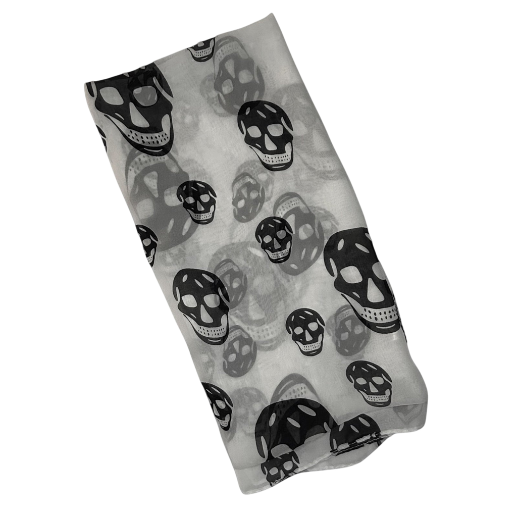 Alexander McQueen Silk All-Over Skull Print Scarf