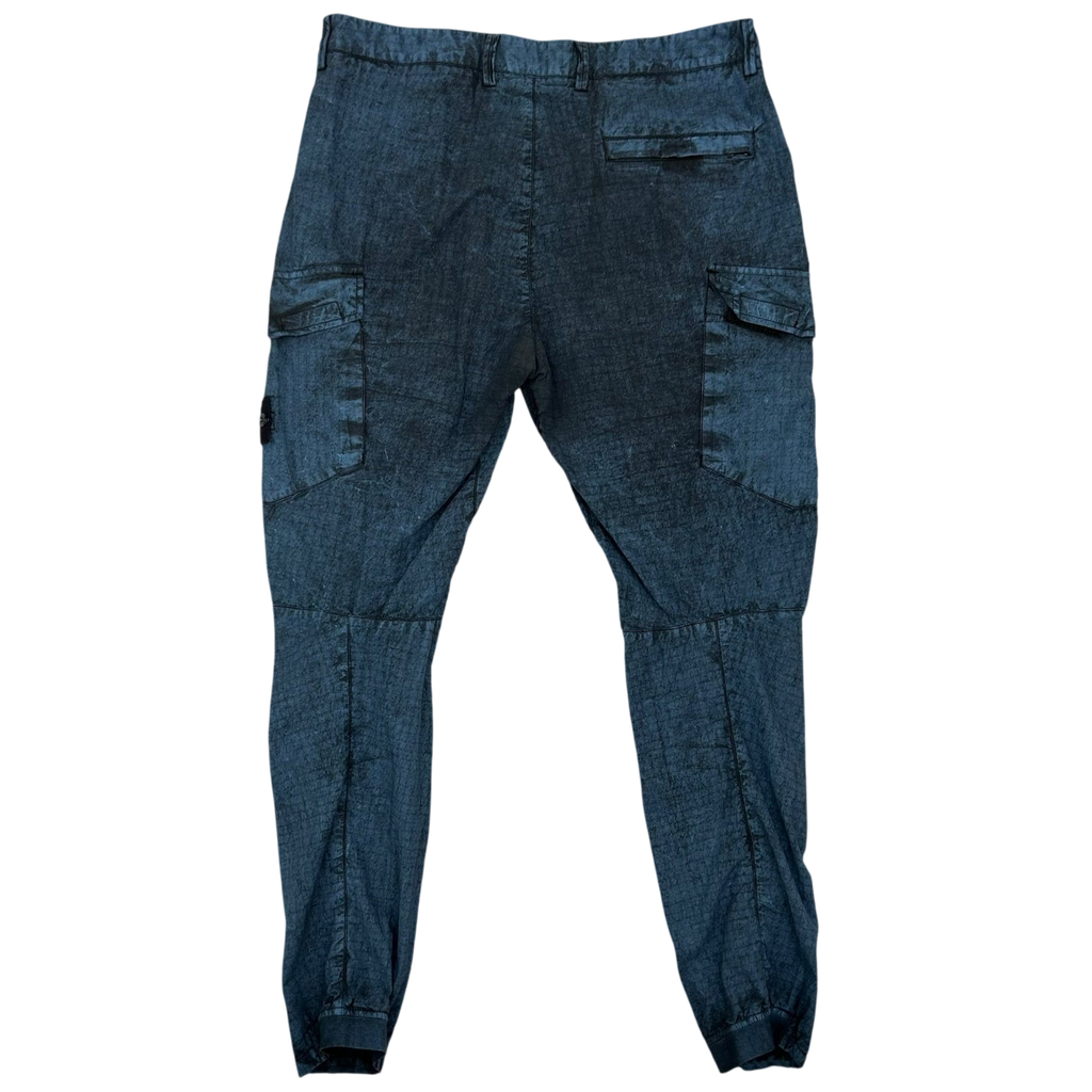 Stone Island Type SL Grid Tela Dust Treatment Blue Cargo Pants (Size 34”)
