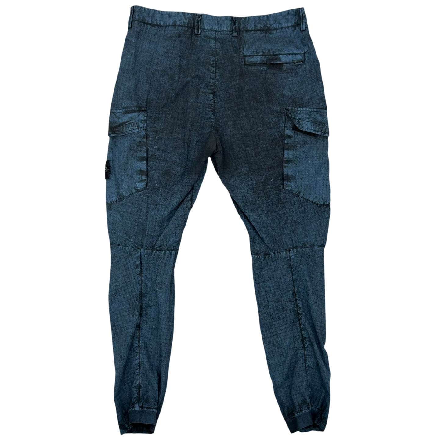 Stone Island Type SL Grid Tela Dust Treatment Blue Cargo Pants (Size 34”)