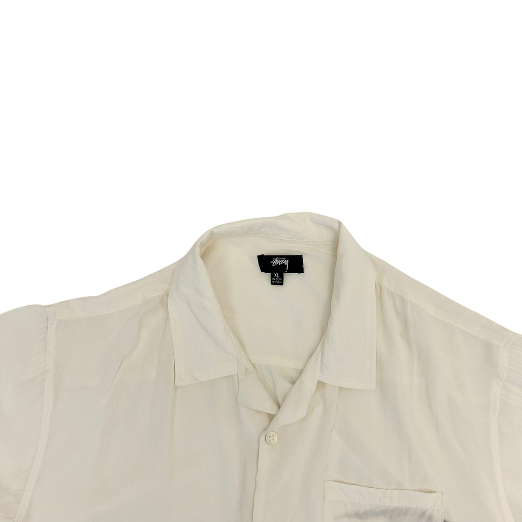 Stussy Speedway Short-Sleeve Button-Up Shirt Off-White (Fits M-L)