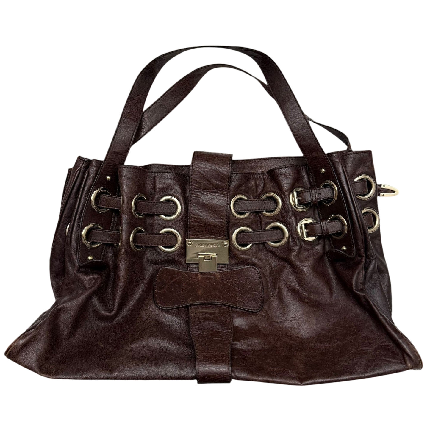 Jimmy Choo Ramona Leather Shoulder Bag Brown