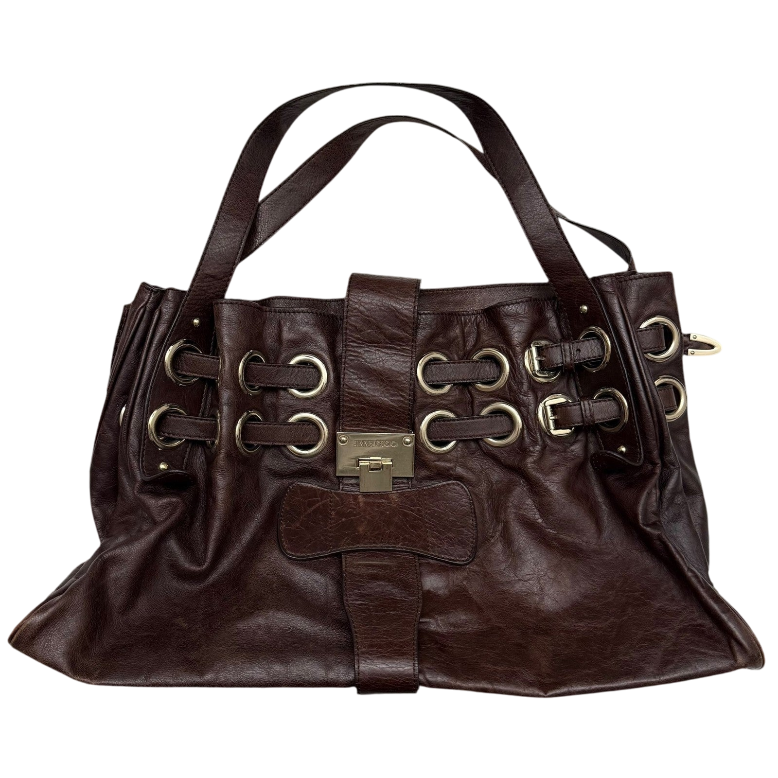 Jimmy Choo Ramona Leather Shoulder Bag Brown