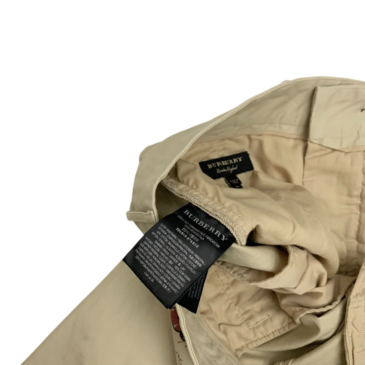 Burberry SS18 Sketch Print Cotton Chino Pants (Size 36”)