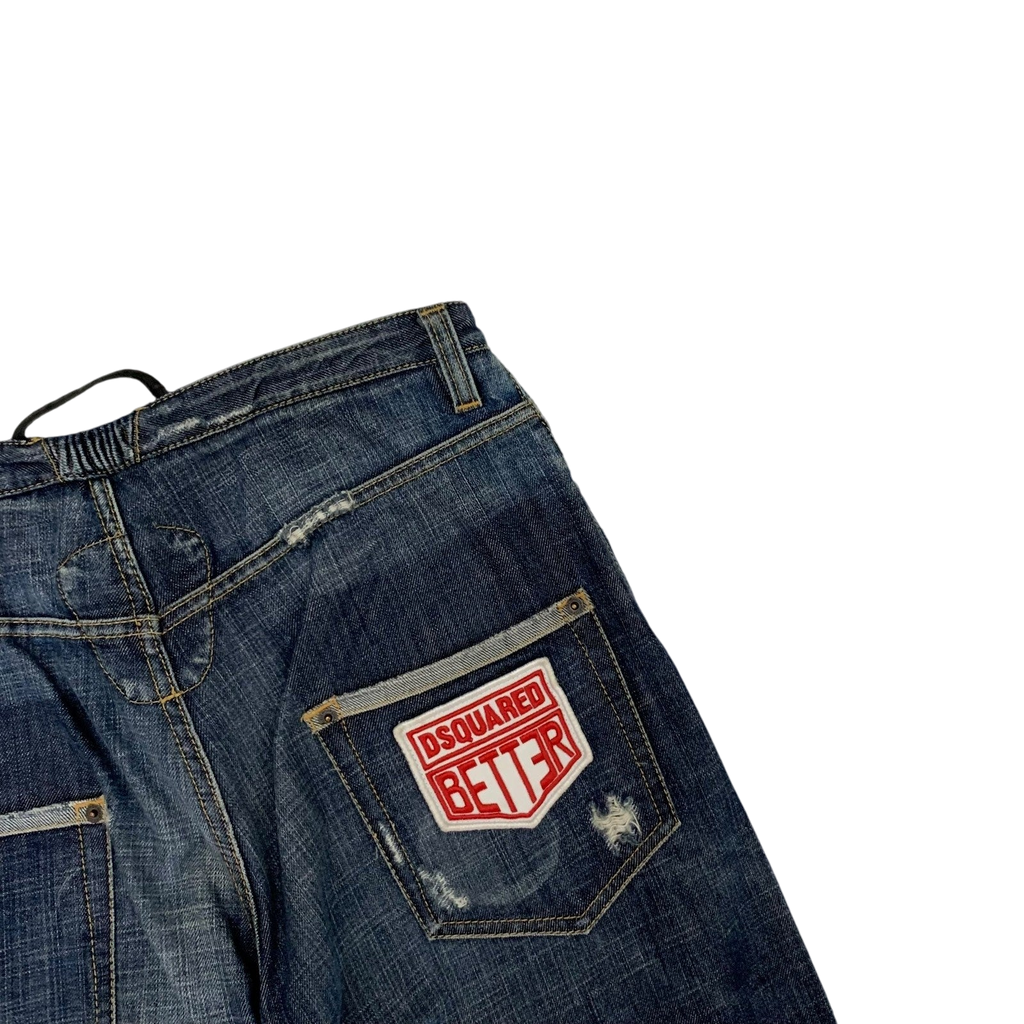 Dsquared 2000s Cup Series Patch Jeans (Size 32”)