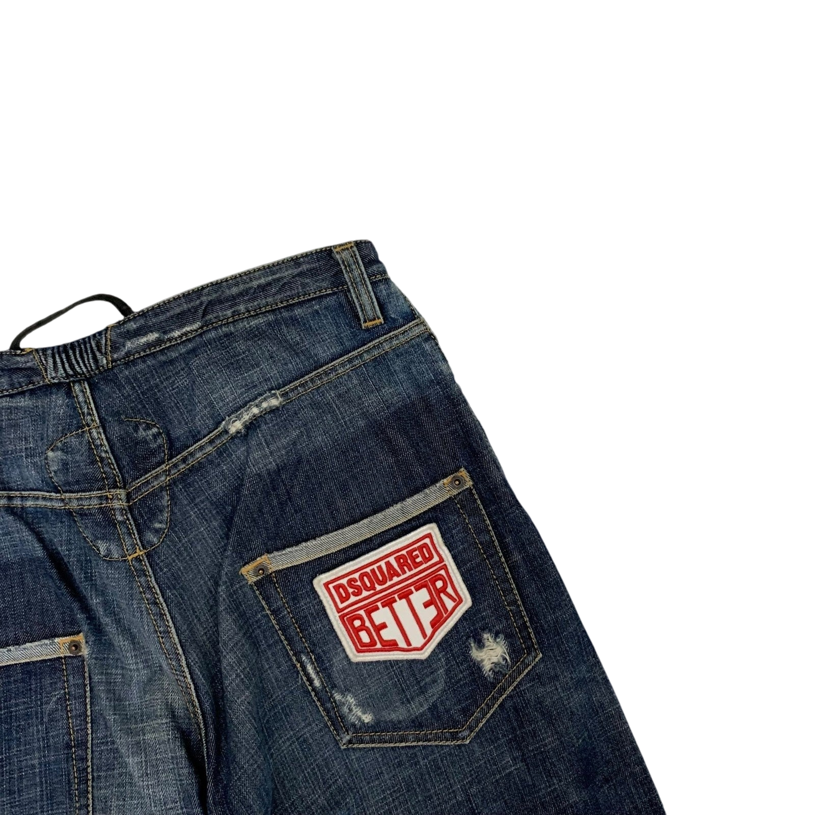 Dsquared 2000s Cup Series Patch Jeans (Size 32”)