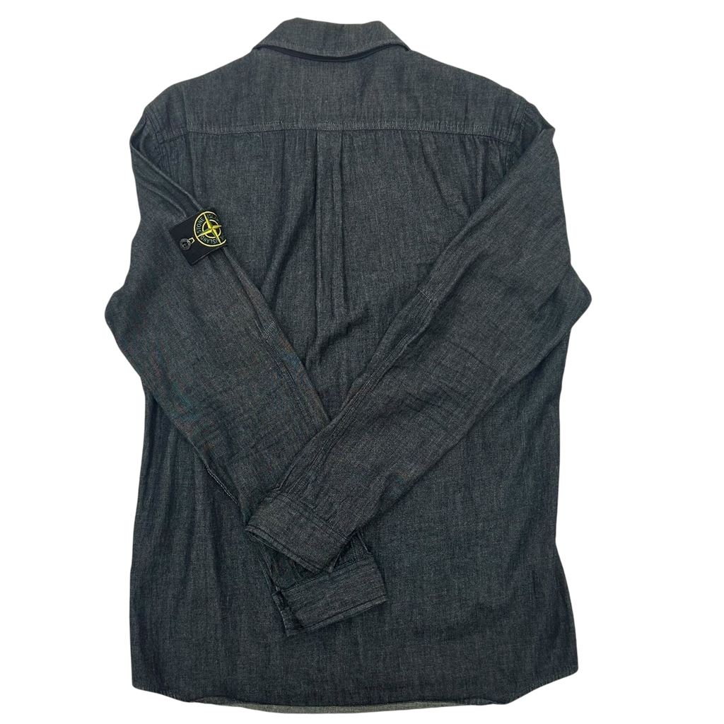 2017 Stone Island Zipped Denim Over-Shirt Navy (Fits M/L)