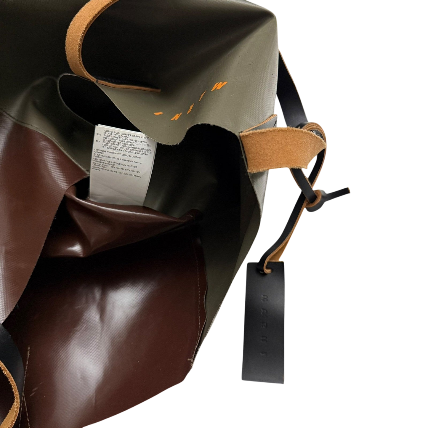 Marni PVC Shopping Tote Brown / Green