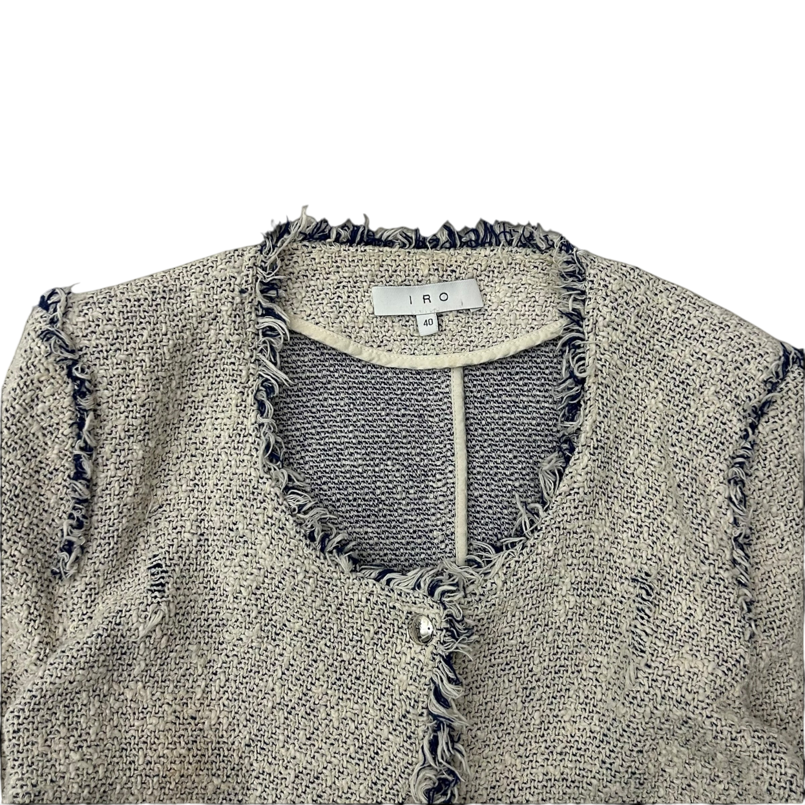 IRO Agnette Tweed Jacket White / Blue (Fits M womens)