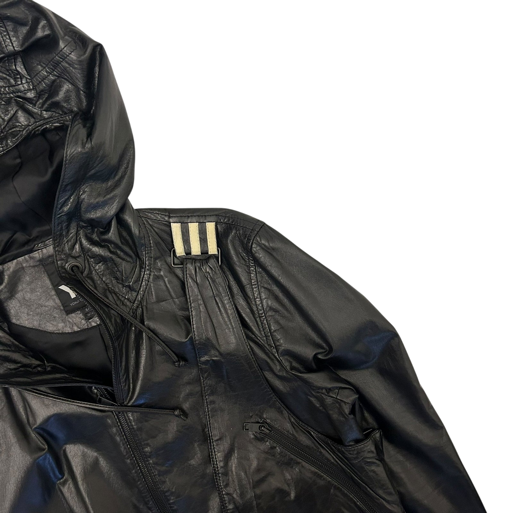 Y-3 Faux Leather Jacket with Detachable Sling Bag Black (Size S)