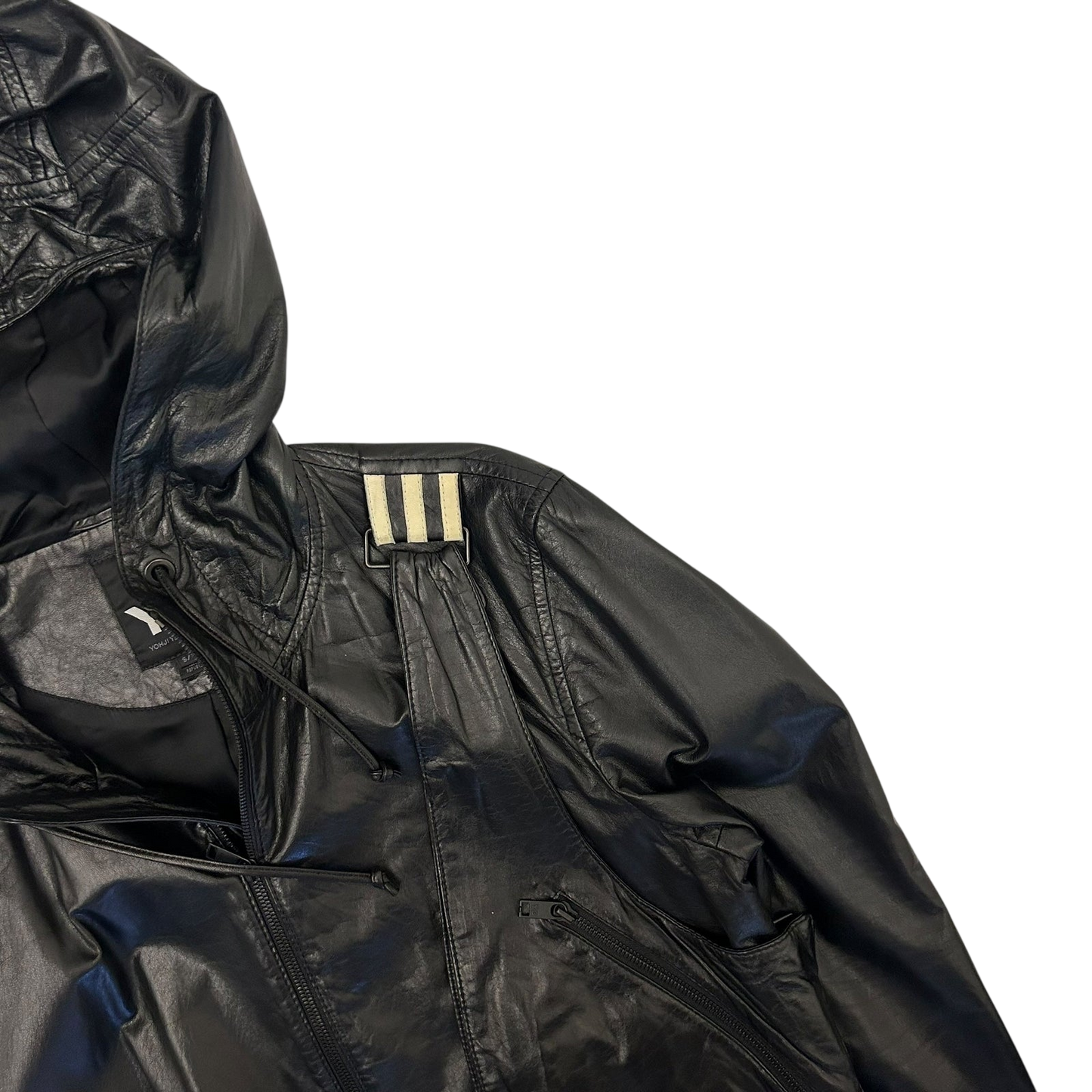 Y-3 Faux Leather Jacket with Detachable Sling Bag Black (Size S)