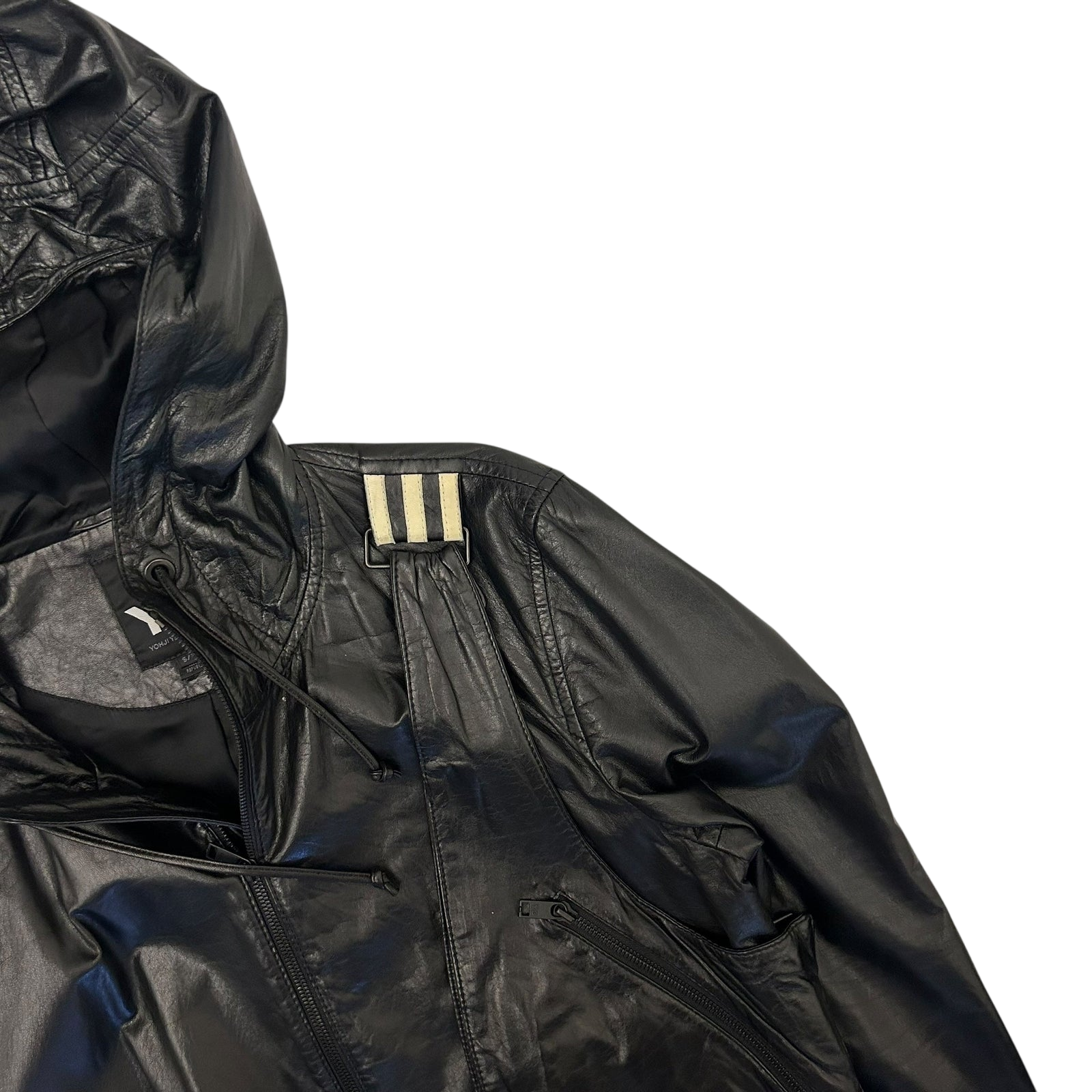 Y-3 Faux Leather Jacket with Detachable Sling Bag Black (Size S)