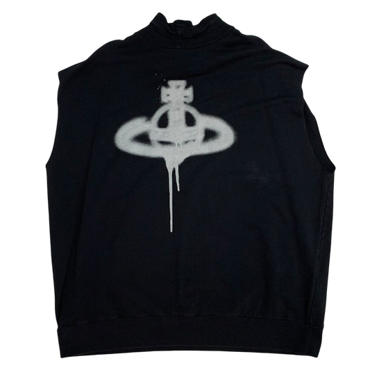 Vivienne Westwood Anglomania Spray Orb Oversized Sleeveless Hoodie (Fits L-XXL)