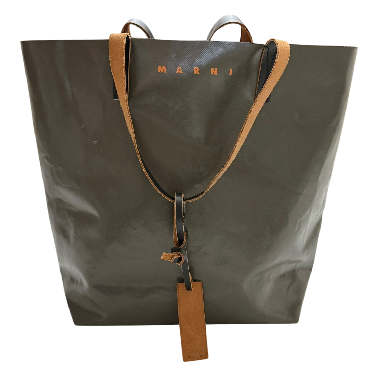 Marni PVC Shopping Tote Brown / Green
