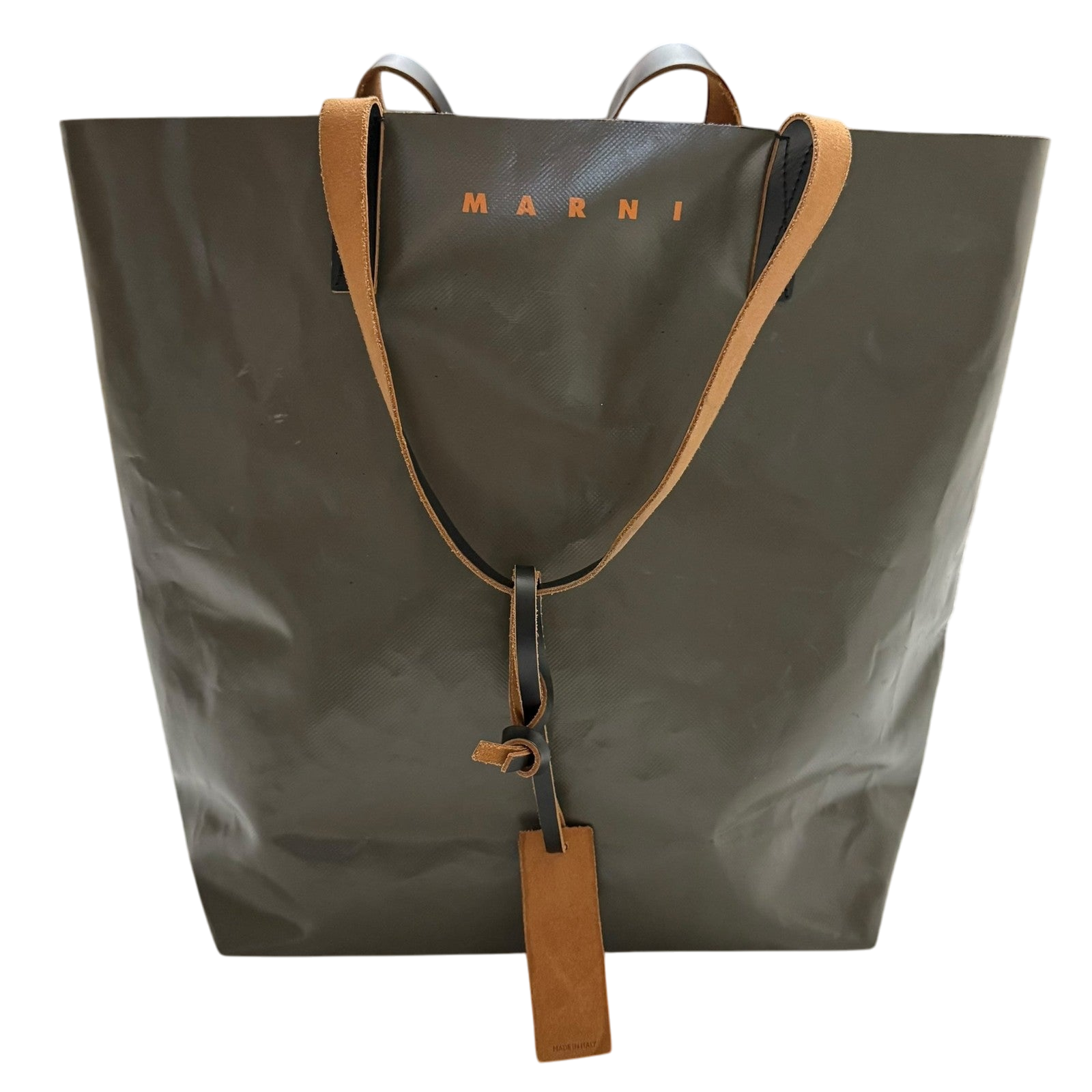 Marni PVC Shopping Tote Brown / Green