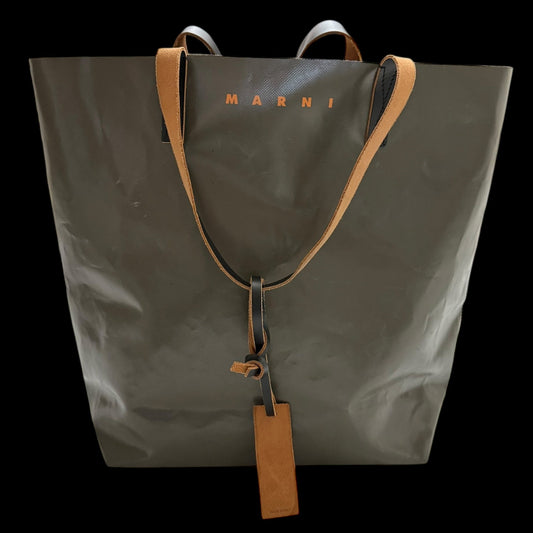 Marni PVC Shopping Tote Brown / Green