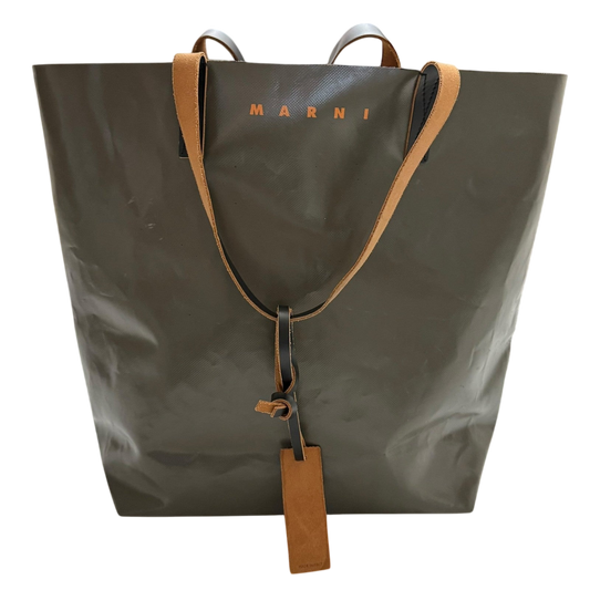 Marni PVC Shopping Tote Brown / Green